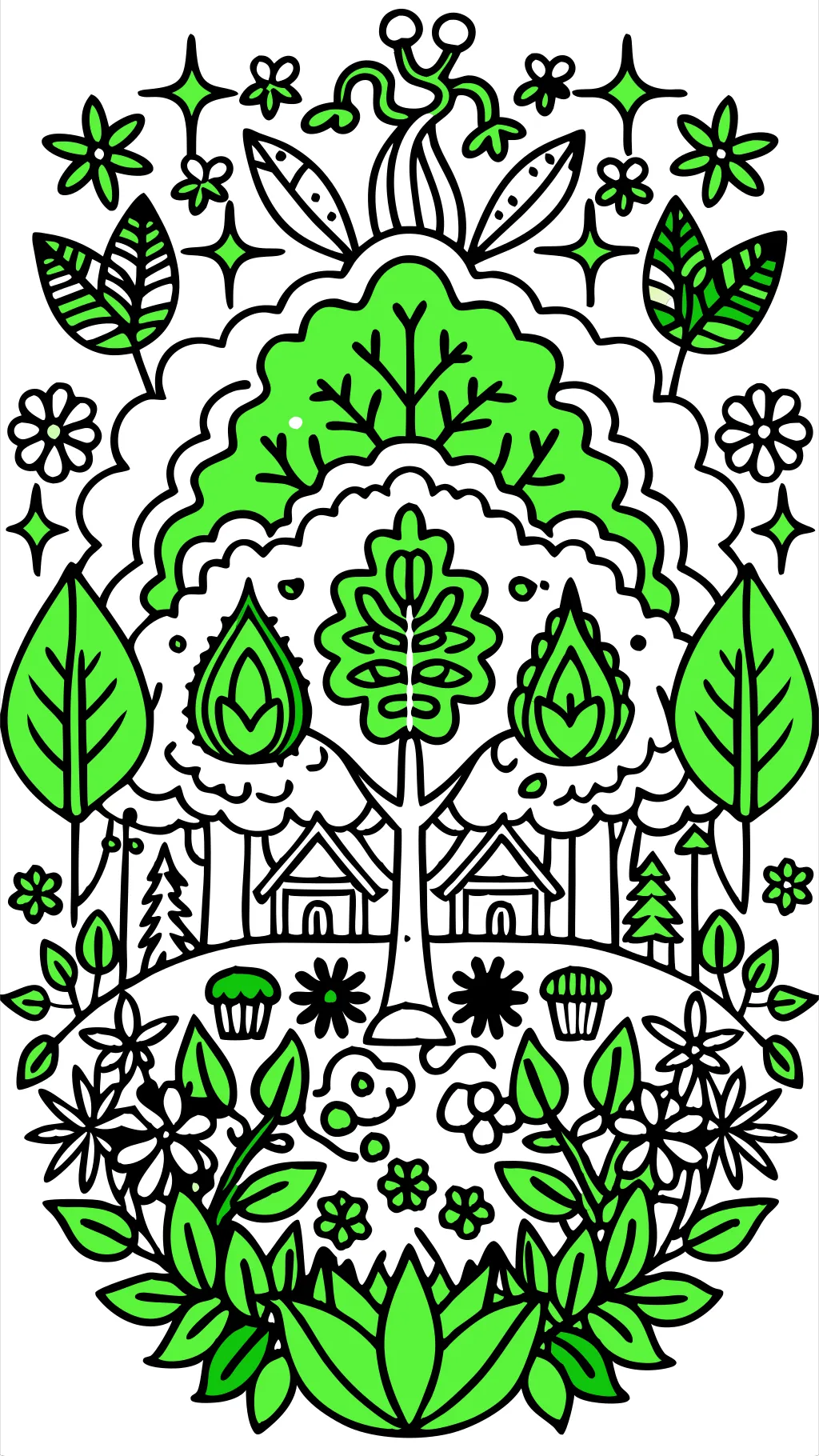 coloring pages for the color green